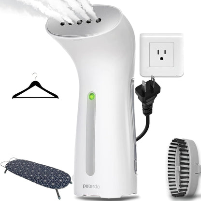 Portable Travel Garment Steamer for Clothes Metal Steam Head 25s Heat Up Pump System Mini Size Handheld Steamer for Any Fabrics No Water Spitting 120V