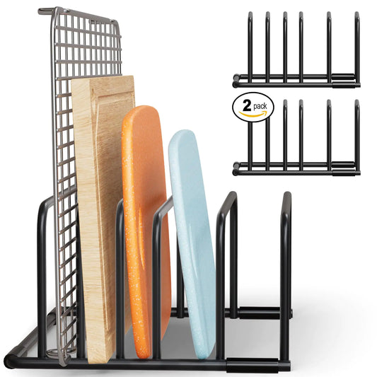 SAGLAU Heavy-Duty 5-Slot Cutting Board Organizer Rack