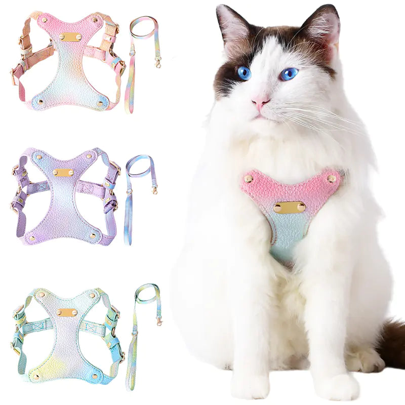 Adjustable Waterproof Leather Pet Harness for Small Dogs