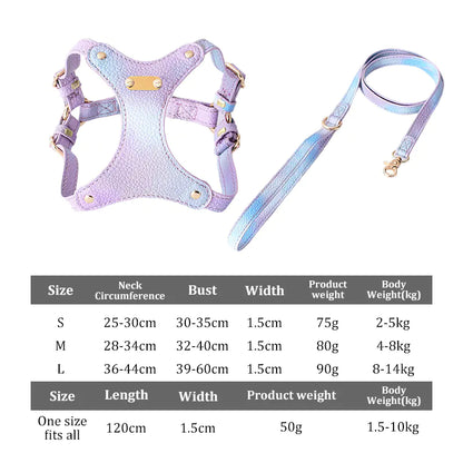 Adjustable Waterproof Leather Pet Harness for Small Dogs